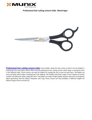 Professional hair cutting scissors India - Munix Kgoc
