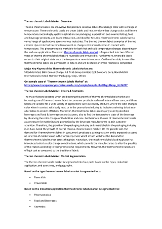 Thermo chromic Labels Market