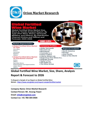 Global Fortified Wine Market Trends, Size, Competitive Analysis and Forecast 202