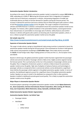 Automotive Speaker Market