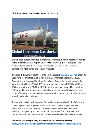 Global Petroleum Gas Market Report 2015-2026