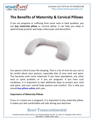 The Benefits of Maternity & Cervical Pillows