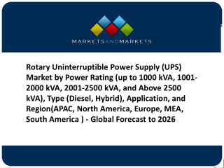 Rotary UPS Market Revenue Is Anticipated to Reach $0.8 billion by 2026