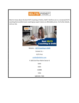 IELTS Coaching in Delhi  Ieltsfirst.com