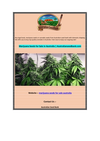 Marijuana Seeds for Sale in Australia  Australianseedbank.com