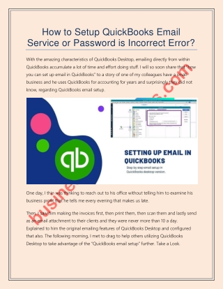 How to Setup QuickBooks Email Service or Password is Incorrect Error?