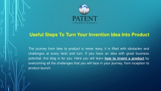 Useful Steps to Turn Your Invention Idea into Product