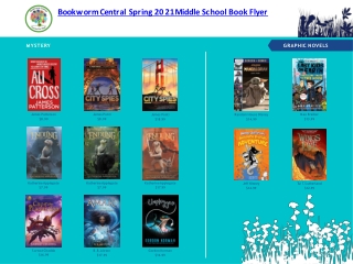 Bookworm Central Spring 2021 Middle School Book Flyer