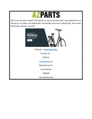 Elektrische fietsaccu  Azparts.nl