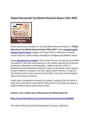 Global Educational Toy Market Forecast 2021-2025