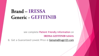 Buy GEFITINIB IRESSA 250 MG Cost, Dosage and Side Effects