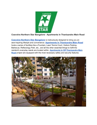 Coevolve Northern Star Bangalore - Apartments In Thanisandra Main Road