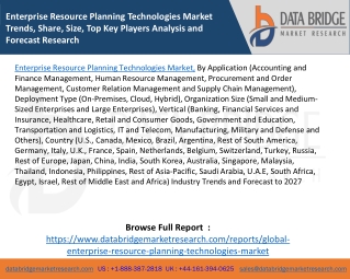 Enterprise Resource Planning Technologies Market Trends, Share, Size, Top Key Players Analysis and Forecast Research