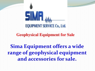 Geophysical Equipment for Sale