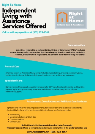 Independent Living with Assistance Services