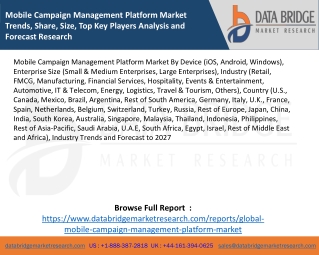 Mobile Campaign Management Platform Market Trends, Share, Size, Top Key Players Analysis and Forecast Research