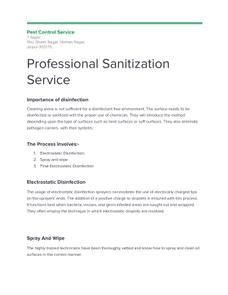 professional sanitization service