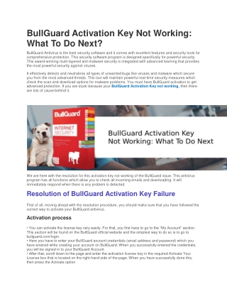 BullGuard Activation Key Not Working: What To Do Next?