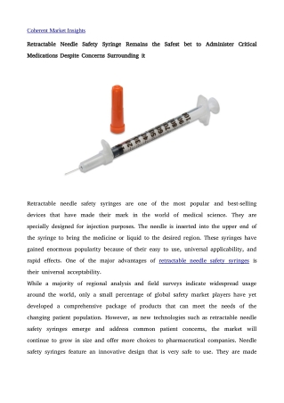 Retractable Needle Safety Syringe 2