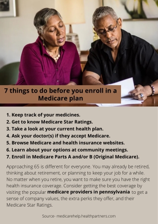 7 things to do before you enroll in a Medicare plan