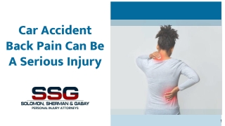 Car Accident Back Pain Can Be A Serious Injury