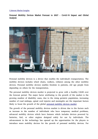 Personal Mobility Devices 2