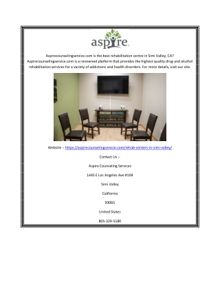 Rehab Centers in Simi Valley, CA | Aspirecounselingservice.com