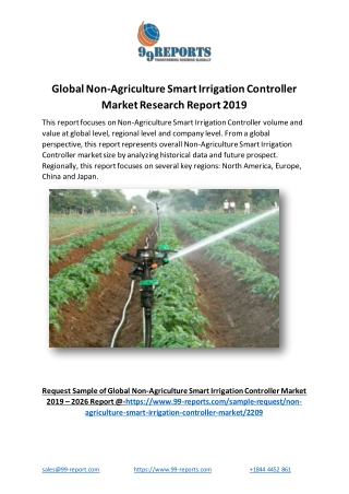 Global Non-Agriculture Smart Irrigation Controller Market Research Report 2019