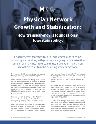 Physician Network Growth and Stabilization