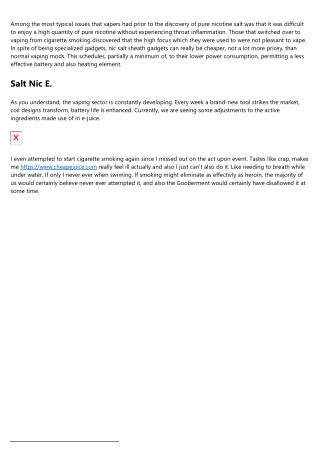 Pure Nicotine Salt Ejuice.