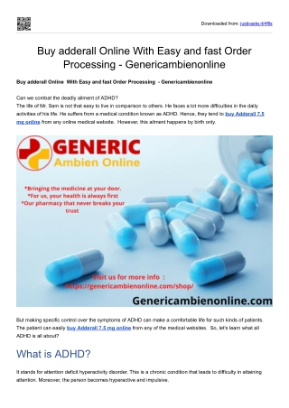 Buy adderall Online  With Easy and fast Order Processing  - Genericambienonline