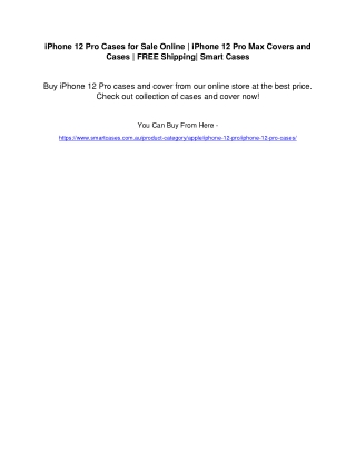 iPhone 12 Pro Cases for Sale Online | iPhone 12 Pro Max Covers and Cases | FREE