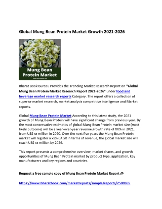 Global Mung Bean Protein Market Growth 2021-2026