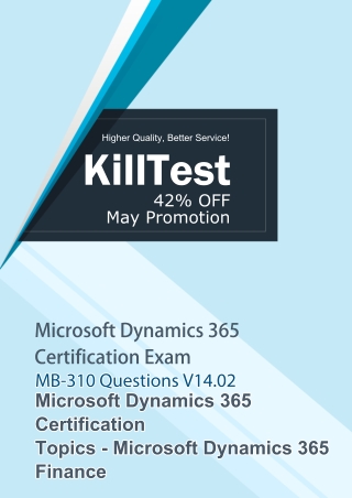 Microsoft MB-310 Exam Actual Questions Updated Killtest V14.02