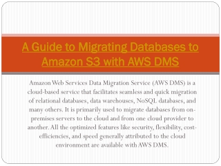 A Guide to Migrating Databases to Amazon S3