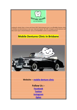 Mobile Dentures Clinic in Brisbane
