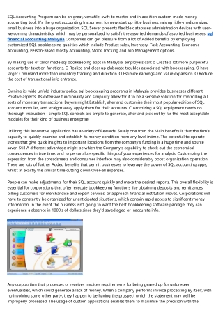 An Introduction to sql accounting software