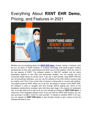 Everything About RXNT EHR Demo, Pricing, and Features in 2021