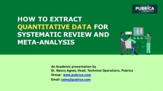 How To Extract Quantitative Data For Systematic Review And Meta-Analysis  – Pubrica