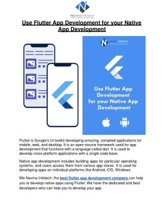 Use Flutter App Development for your Native App Development