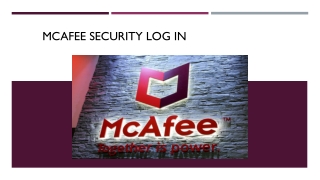 McAfee Security Log in