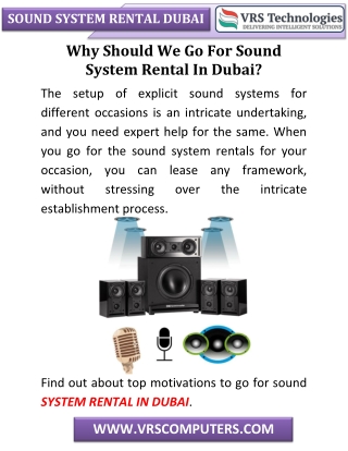 Why Should We Go For Sound System Rental In Dubai