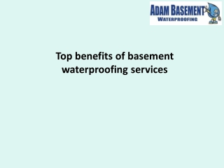 Top Benefits of Basement Waterproofing Services