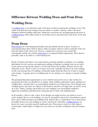 Difference Between Wedding Dress and Prom Dress