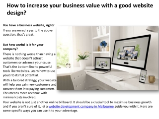 How to increase your business value with a good website design?