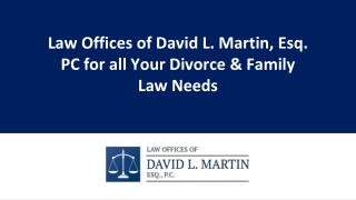 Law Offices of David L. Martin, Esq. PC for all Your Divorce & Family Law Needs