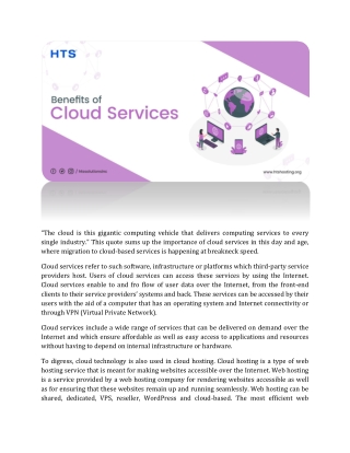 The Benefits of Cloud Services