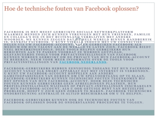 Facebook helpdesk zoek hier hulp voor u