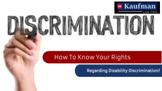 How To Know Your Rights Regarding Disability Discrimination?