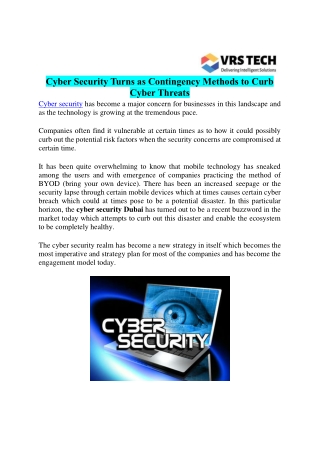 Protuct Your Company with Cyber Security Solution Dubai